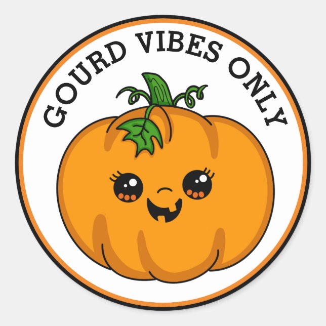 Adesivo Dia de as Bruxas engraçado | Apenas "Gourd Vibes"  (Frente)