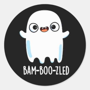 Adesivo Dia de as Bruxas engraçado Bam-boo-zled Ghost Pun 