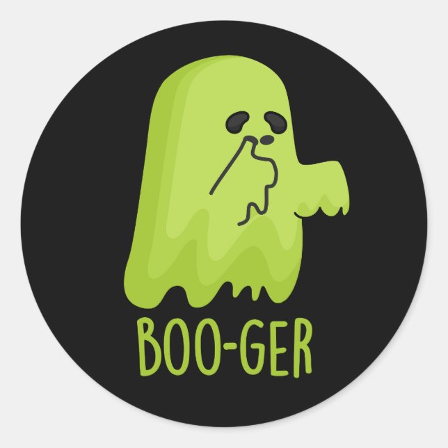 Adesivo Dia de as Bruxas engraçado Boo-ger Booger Ghost Pu (Frente)