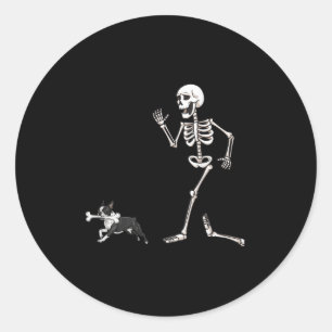 Adesivo Dia de as Bruxas engraçado Boston Terrier E Esquel