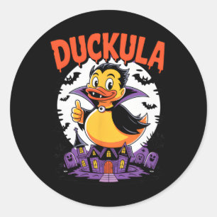 Adesivo Dia de as Bruxas engraçado Costume Vampiro Pato de