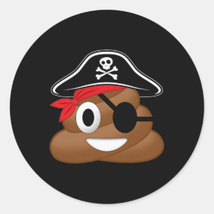 Adesivo Dia de as Bruxas engraçado de Poop Pirata