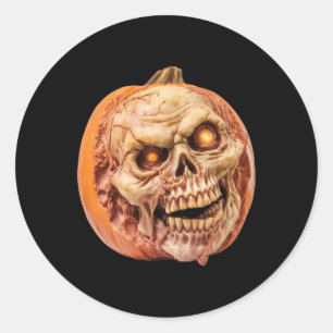 Adesivo Dia de as Bruxas engraçado De Pumpkin De Horror In