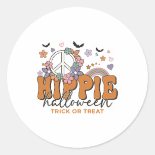 Adesivo Dia de as Bruxas engraçado dizendo Hippie Hallowee