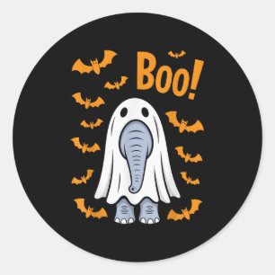 Adesivo Dia de as Bruxas engraçado Elefante Boo Ghost Cost