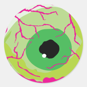 Adesivo Dia de as Bruxas engraçado Encarado Zombie Eyeball