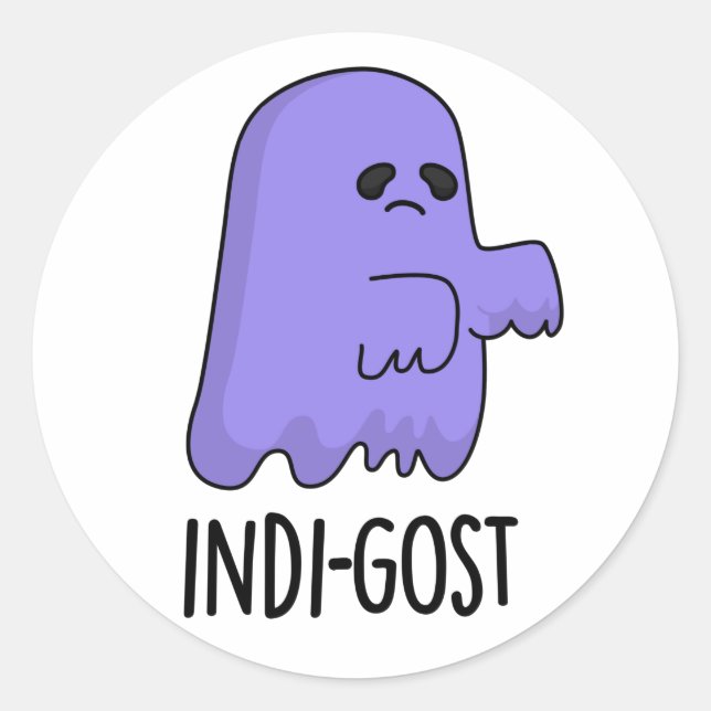 Adesivo Dia de as Bruxas engraçado Indi-gost Indigo Ghost  (Frente)