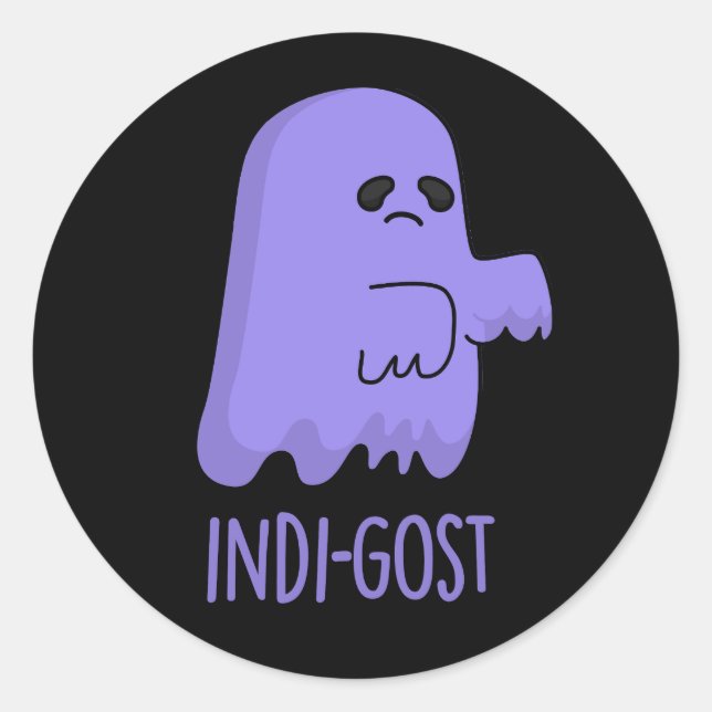 Adesivo Dia de as Bruxas engraçado Indi-gost Indigo Ghost  (Frente)