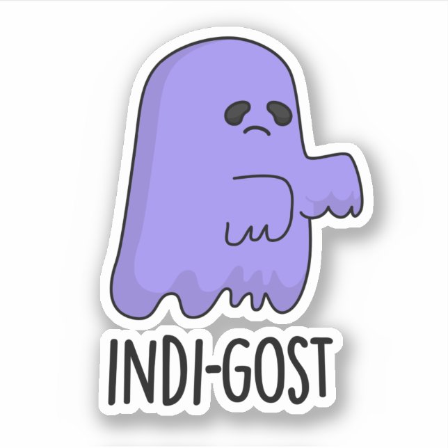 Adesivo Dia de as Bruxas engraçado Indi-gost Indigo Ghost  (Frente)