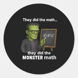 Adesivo Dia de as Bruxas engraçado Monstro Math Pun, Teach