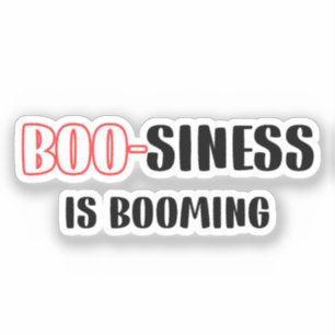 Adesivo Dia de as Bruxas engraçado Pun - Boo-siness está c