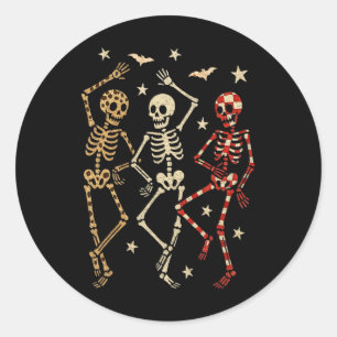 Adesivo Dia de as Bruxas engraçado Spooky Bones Dançando C