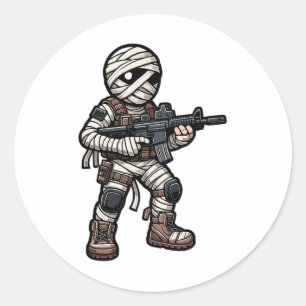 Adesivo Dia de as Bruxas engraçado Tático Exército Humano