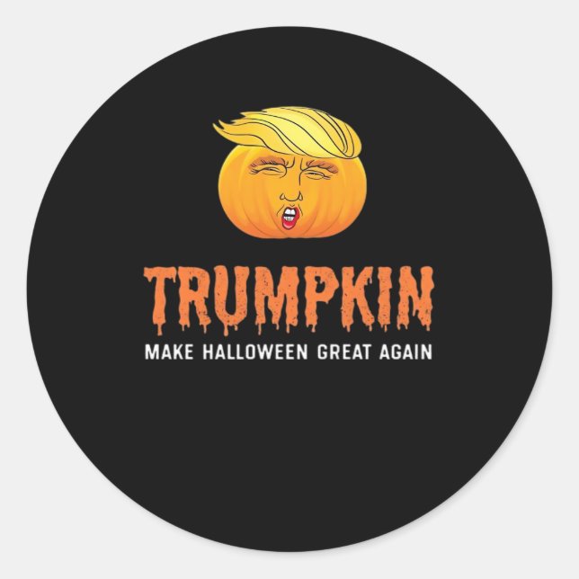 Adesivo Dia de as Bruxas engraçado Trumpkin (Frente)