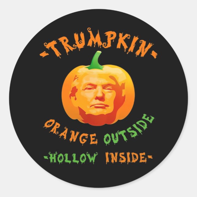 Adesivo Dia de as Bruxas engraçado Trumpkin Clássico (Frente)