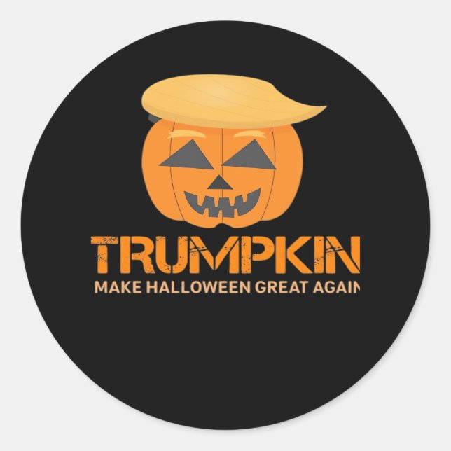 Adesivo Dia de as Bruxas engraçado Trumpkin - Fazer Excele (Frente)