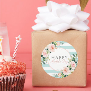 Adesivo Dia de as mães Blush Pink Floral Blue Strips