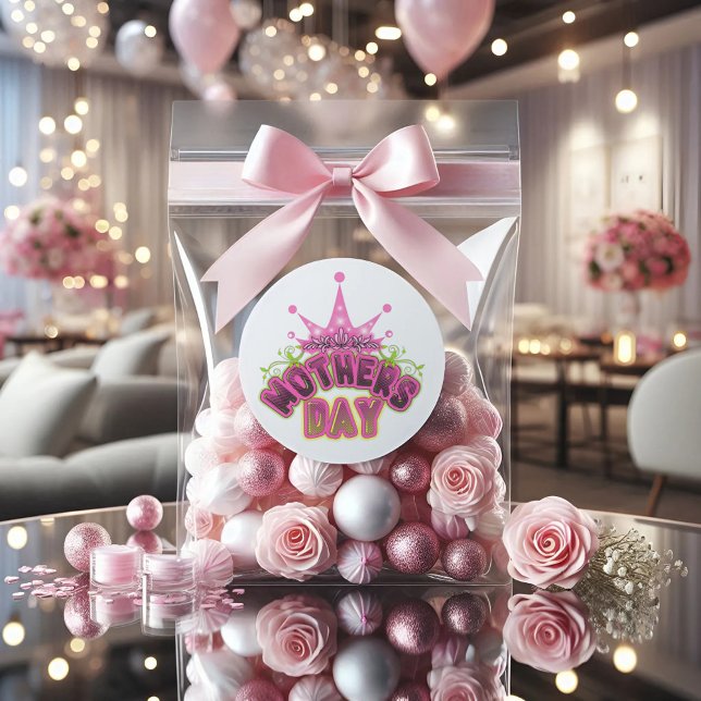 Adesivo Dia de as mães de Rainha Rosa, ATIRADA CLÁSSICA (Criador carregado)