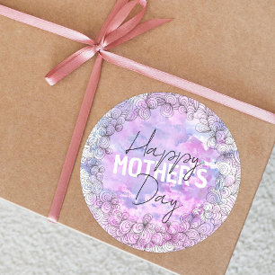 Adesivo Dia de as mães de Tinta Preta com Cor de Água Roxa