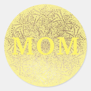 Adesivo Dia de as mães Elegante de MOM Dourada Amarela