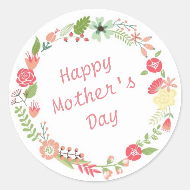 Adesivo Dia de as mães Feliz (Frente)
