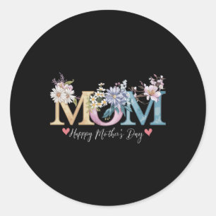 Adesivo Dia de as mães Feliz Com Mãe Floral