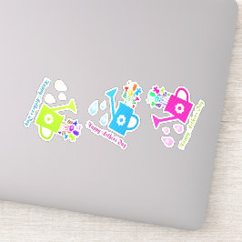 Adesivo Dia de as mães feliz, latas de água coloridas