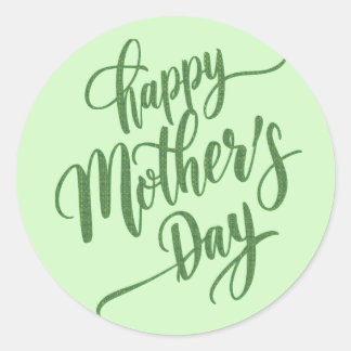 Adesivo Dia de as mães feliz vibrante verde-claro