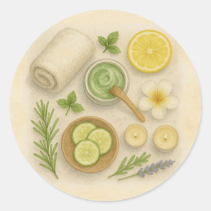 Adesivo Dia de Beleza e Cuidado no Spa Sofisticado