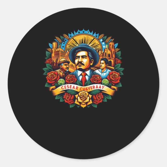 Adesivo Dia de César Chávez - Feriado de 31 de março, Méxi (Frente)