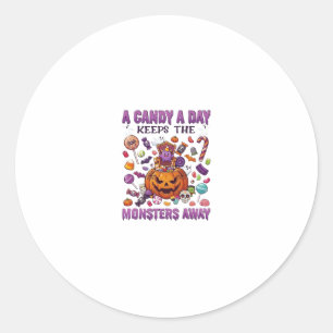 Adesivo Dia de Doces Mantém Monstros Afastados Abóbora de