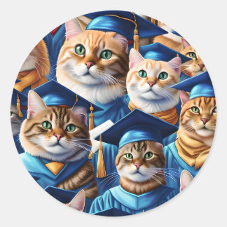 Adesivo Dia de Graduação de Gatos