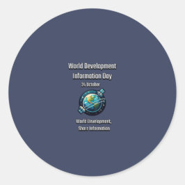 Adesivo Dia de Informação sobre Desenvolvimento. Partilhar