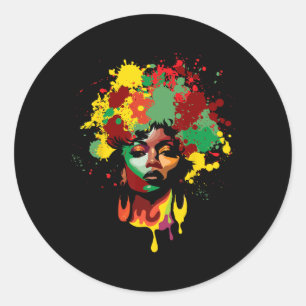 Adesivo Dia de Juneteenth Mulher Negra Rainha Afro Melanin