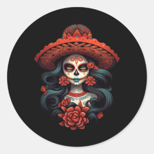 Adesivo Dia de La Catrina Sugar Skull Agência Governamenta