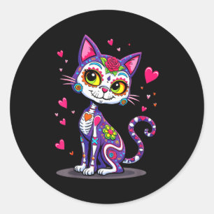 Adesivo Dia de los mortos cinco de maio gato crânio de açú