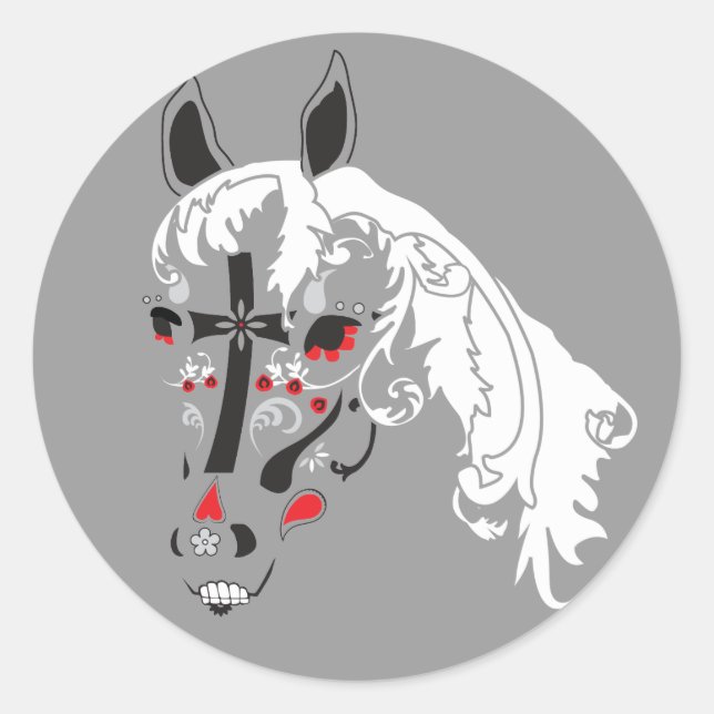 Adesivo dia de los muertos cavalo (Frente)