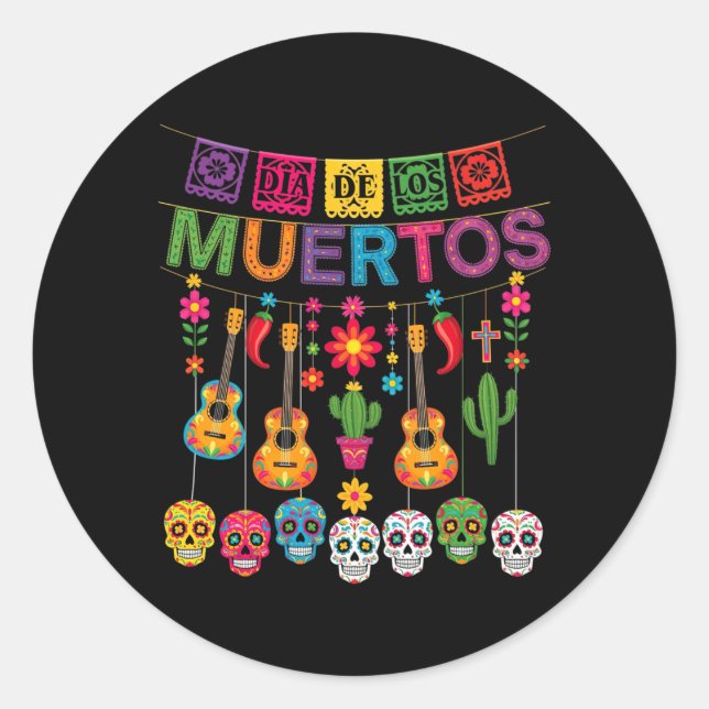 Adesivo Dia-De-Los-Muertos Crânio de Açúcar Pendurado (Frente)