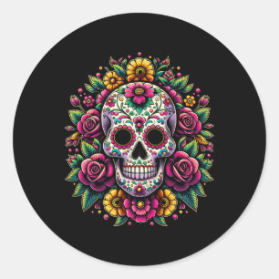Adesivo Dia De Los Muertos Do Hallowe Do Crânio Do Açúcar 