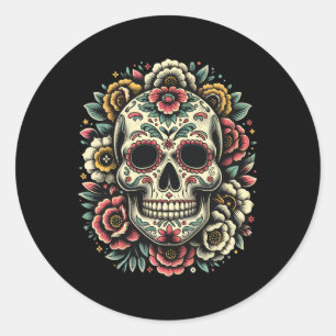 Adesivo Dia De Los Muertos Do Hallowe Do Crânio Do Açúcar 