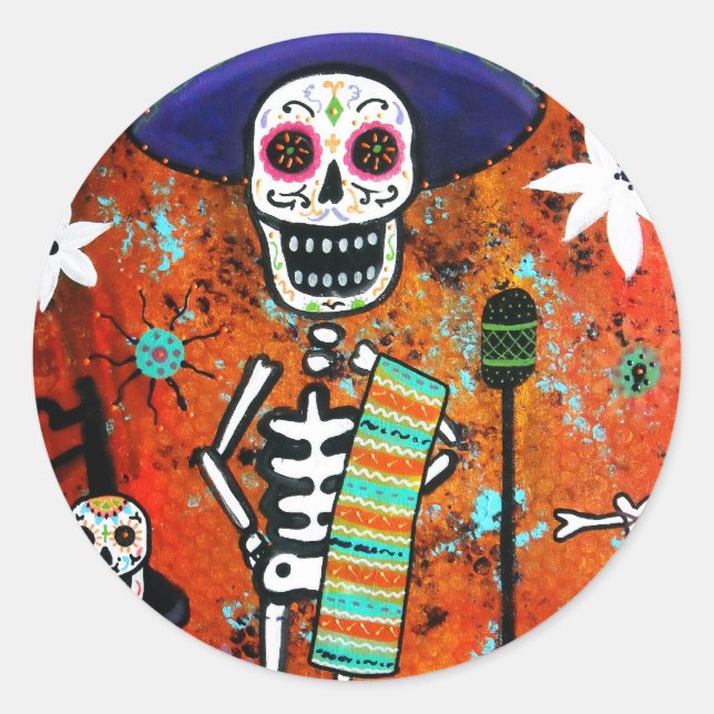 ADESIVO DIA DE LOS MUERTOS MARIACHI (Frente)