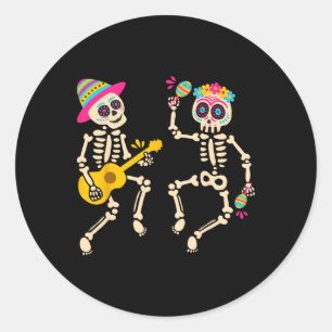Adesivo Dia De Los Muertos Skeleton Dancing Skull Day Of T