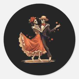 Adesivo Dia De Los Muertos Skeletons Dançando Dia Mexicano
