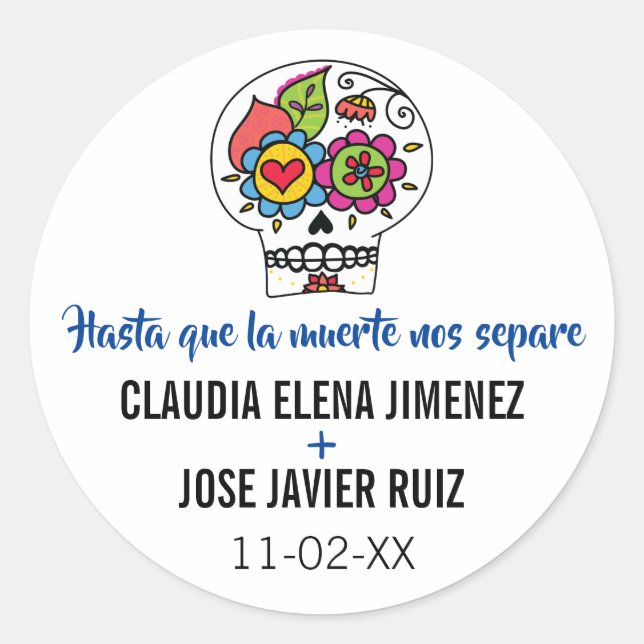 Adesivo Dia de Los Muertos Wedding Stickers (Frente)