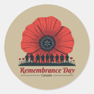 Adesivo Dia de Memória do Canadá - Honrando Veteranos