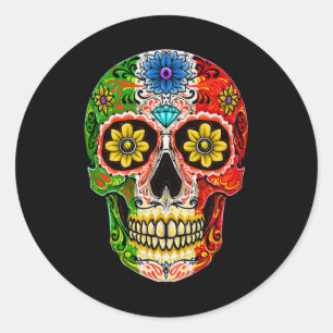 Adesivo Dia De Muertos Cinco De Mayo Sugar Skull Mexicano