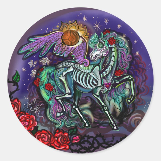 Adesivo Día de Muertos Horse (Frente)