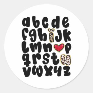Adesivo Dia de os namorados Alphabet Abc Eu Te Amo Profess