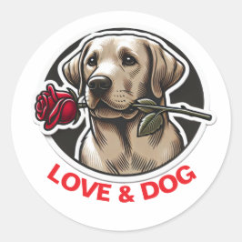 Adesivo Dia de os namorados AMOR & DOG personalizado fofo