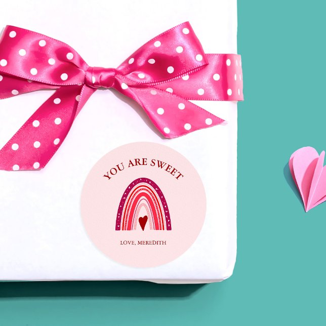 Adesivo Dia de os namorados Boho Rainbow Você É Doce (Criador carregado)